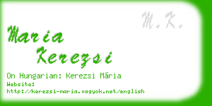 maria kerezsi business card